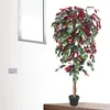 Roter Ficus Benjamin Birkenfeige Kunstpflanze Kunstbaum Produktbild-Vorschau 4
