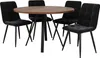 A round dining table with four black chairs. Anteprima dell’immagine prodotto