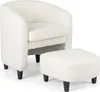A white armchair and ottoman are shown against a white background. Produktbild-Vorschau