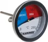 A close-up shot of a BBQ grill thermometer with a stainless steel probe. Produktbild-Vorschau