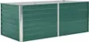 A green raised garden bed with silver metal corner supports, shown from a slightly elevated side angle against a white background. Podgląd zdjęcia produktu