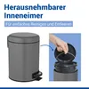 WENKO Müll Eimer 5 L LEMAN Abfall Tret Kosmetik Müll Eimer Produktbild-Vorschau 5