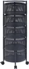 A black five-tier rotating storage cart with wheels. Anteprima dell’immagine prodotto