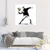 Giallobus - Lanciatore di fiori - Banksy - 70L x 70l cm - Anteprima dell’immagine prodotto 5