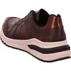 A side view of a brown leather sneaker with a white and black sole. Produktbild-Vorschau