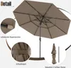 Parasol COSTWAY 300 cm z oświetleniem słonecznym LED i Podgląd zdjęcia produktu 9