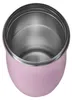 A top-down view of an empty pink insulated tumbler. Podgląd zdjęcia produktu