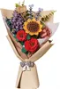 A 3D wooden puzzle bouquet of flowers, wrapped in brown paper and tied with a bow. Produktbild-Vorschau