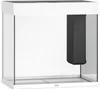 A white aquarium with a black filter compartment inside. Podgląd zdjęcia produktu