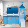 Homestyle4u Hochbett 90x200 Kinder Weiß Rutsche Vorhang Produktbild-Vorschau 14