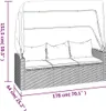 vidaXL 3-Sitzer-Gartensofa mit Dach und Fußhocker Grau Poly Produktbild-Vorschau 6