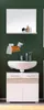 A bathroom vanity with a sink and mirror against a green wall. Anteprima dell’immagine prodotto