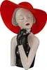 GILDE Dekofigur Figur Lady mit rotem Hut H. 27 cm,37194 Produktbild-Vorschau 1