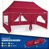 tillvex Pavillon 3x6m - mit 6 Seitenwänden Rot wasserdicht Productafbeelding-voorbeeld 7