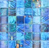 Handmuster Mosaikfliese Glasmosaik Kombi Forest blau türkis Produktbild-Vorschau 2