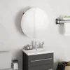 vidaXL Badezimmerschrank mit Rundem Spiegel & LED Produktbild-Vorschau 2