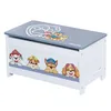 A toy chest with Paw Patrol characters printed on it, shown from a slightly elevated side angle against a white background. Produktbild-Vorschau