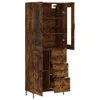 vidaXL Highboard Räuchereiche 69,5x34x180 cm Holzwerkstoff Produktbild-Vorschau 4