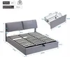 A diagram showing the dimensions of a bed frame and a storage drawer. Produktbild-Vorschau
