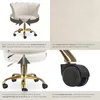 Chaise de bureau STELLA rembourrée en velours - crème/or Voir les images du produit 5