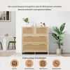 OKWISH Commode 4 Tiroirs - Meuble de Rangement Rotin et Voir les images du produit 6