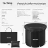 Product information and dimensions for a foldable ice bath tub. Náhled obrázku produktu