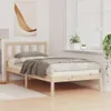 vidaXL Bettrahmen mit Kopfteil Braun 100 x 200 cm Massives Produktbild-Vorschau 3