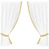 Gardinenset Zierkante Gelb 140x120 cm – Satin Bistrogardine Produktbild-Vorschau 5