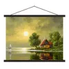 MuchoWow® Textilposter Gemälde - Ölfarbe - Haus - Natur - Produktbild-Vorschau 1