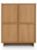 Hochkommode SUNA 98 cm Schrank Karamell Eiche 4 Türen Produktbild-Vorschau 1