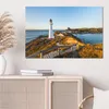 DEQORI Hybrid Leinwand Bild 90x60 cm 'Leuchtturm Idylle' Produktbild-Vorschau 4