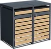 AXI Lucas Mülltonnenbox in Metall Anthrazit / Holzoptik | Produktbild-Vorschau 4