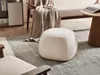 BELIANI Pouf Weiß Bouclé ⌀ 55 cm mit Knopfsteppung Rund Produktbild-Vorschau 2