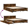 vidaXL Bettgestell mit Schubladen Räuchereiche 135x190cm Produktbild-Vorschau 7