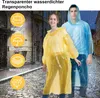10 Stück Durchsichtig Regenponcho, Einweg Regenponcho Damen Produktbild-Vorschau 4