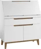 Sekretär >Griffith< in Weiß/Matt aus MDF - 97x113x40cm Produktbild-Vorschau 3