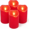4x LED Echtwachs Kerzen Set mit Timer schwarzer Docht Produktbild-Vorschau 1