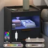 Mondeer Nachttisch mit LED-Beleuchtung & USB-Ladestation, Produktbild-Vorschau 4