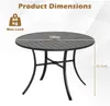 COSTWAY Gartentisch Metall 108x108cm, wetterfester Produktbild-Vorschau 5