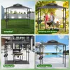 A collage of four images showing a BBQ pavilion in different settings: a backyard, a campsite, a restaurant patio, and by a swimming pool. Voir les images du produit