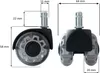 Two views of a roller wheel for an office chair, with measurements indicated. Produktbild-Vorschau