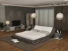 Leder Bett mit USB,Polster Betten Luxus Doppel Modernes Ehe Produktbild-Vorschau 3