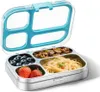 Edelstahl Brotdose Kinder 800ml Metall Bento Lunchbox mit 4 Produktbild-Vorschau 1