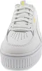 A close-up, front-facing view of a white Puma sneaker with a thick platform sole. Produktbild-Vorschau