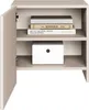 An open cabinet with two shelves, displaying books and a box. Anteprima dell’immagine prodotto