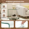 COSTWAY bijzettafel van glas met wielen, glazen tafel in Productafbeelding-voorbeeld 4