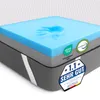 A cross-section of a mattress topper showing its layers and certifications. Anteprima dell’immagine prodotto