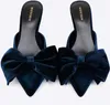 Décolleté da donna Wittchen con fiocco, blu navy, tessuto Anteprima dell’immagine prodotto 2