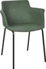 A green upholstered chair with black metal legs, presented against a white background. Náhľad obrázku produktu