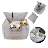 A collage of images showing a dog car seat for small dogs, with different views and a dog inside. Náhled obrázku produktu